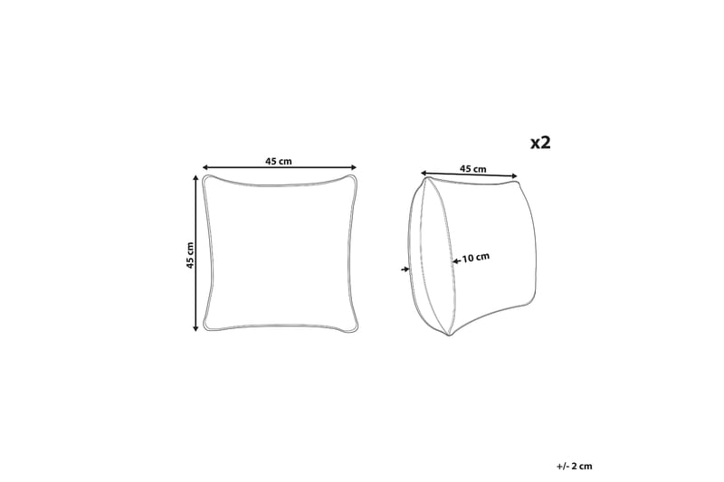 Utendørspute Cannole 45x45 cm 2 stk - Brun/Hvit/Sort - Hagemøbler & utemiljø - Puter - Hageputer