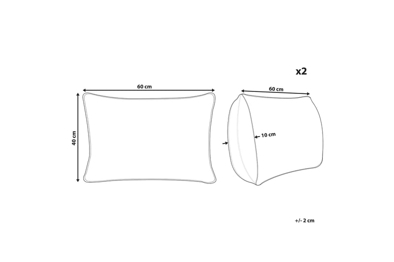 Utendørspute Vulcin 42x60 cm 2 stk - Svart Og Hvit - Hagemøbler & utemiljø - Puter - Hageputer