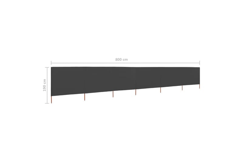 Vindskjerm 6 paneler stoff 800x160 cm antrasitt - Grå - Hagemøbler & utemiljø - Solbeskyttelse - Avskjerming & vindskjerm