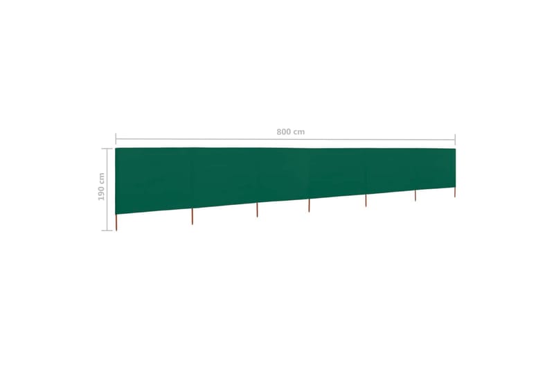 Vindskjerm 6 paneler stoff 800x160 cm grønn - Grønn - Hagemøbler & utemiljø - Solbeskyttelse - Avskjerming & vindskjerm