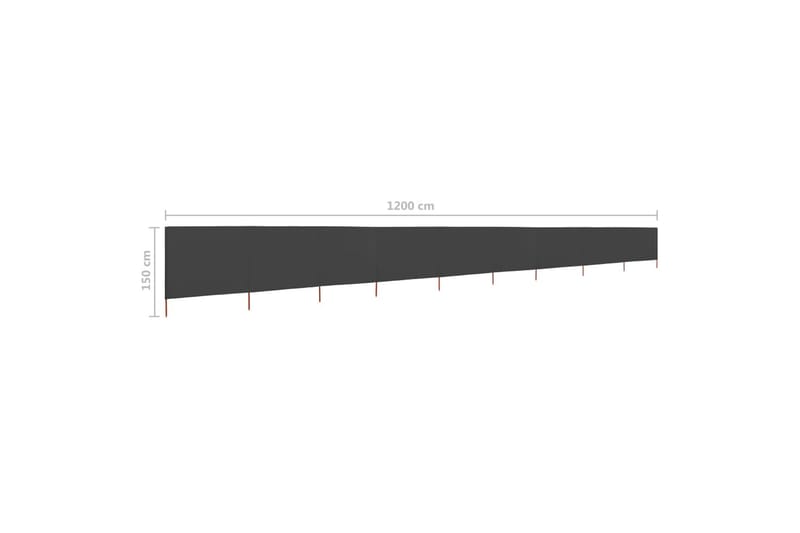 Vindskjerm 9 paneler stoff 1200x120 cm antrasitt - Grå - Hagemøbler & utemiljø - Solbeskyttelse - Avskjerming & vindskjerm