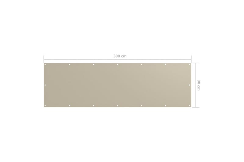 Balkongskjerm beige 90x300 cm oxfordstoff - Beige - Hagemøbler & utemiljø - Solbeskyttelse - Balkongbeskyttelse