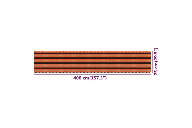 Balkongskjerm flerfarget 75x400 cm HDPE - Flerfarget - Hagemøbler & utemiljø - Solbeskyttelse - Balkongbeskyttelse