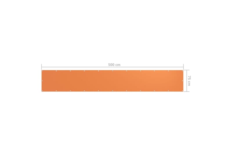 Balkongskjerm oransje 75x500 cm oxfordstoff - Oransj - Hagemøbler & utemiljø - Solbeskyttelse - Balkongbeskyttelse