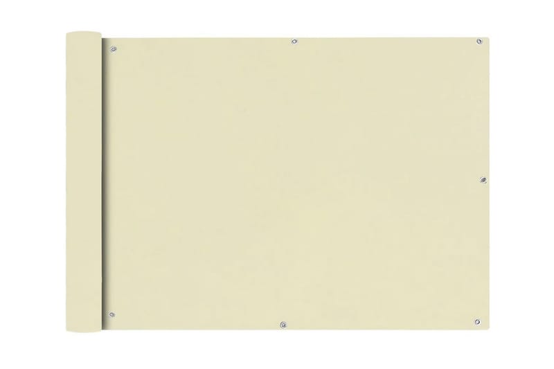 Balkongskjerm Oxfordstoff 75x400 cm Kremhvit - Beige - Hagemøbler & utemiljø - Solbeskyttelse - Balkongbeskyttelse