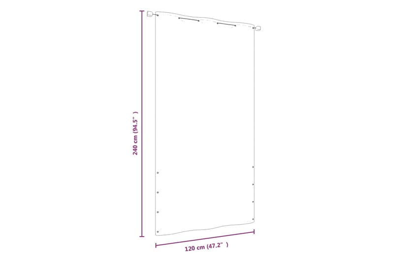 Balkongskjerm rød 120x240 cm oxfordstoff - Rød - Hagemøbler & utemiljø - Solbeskyttelse - Balkongbeskyttelse