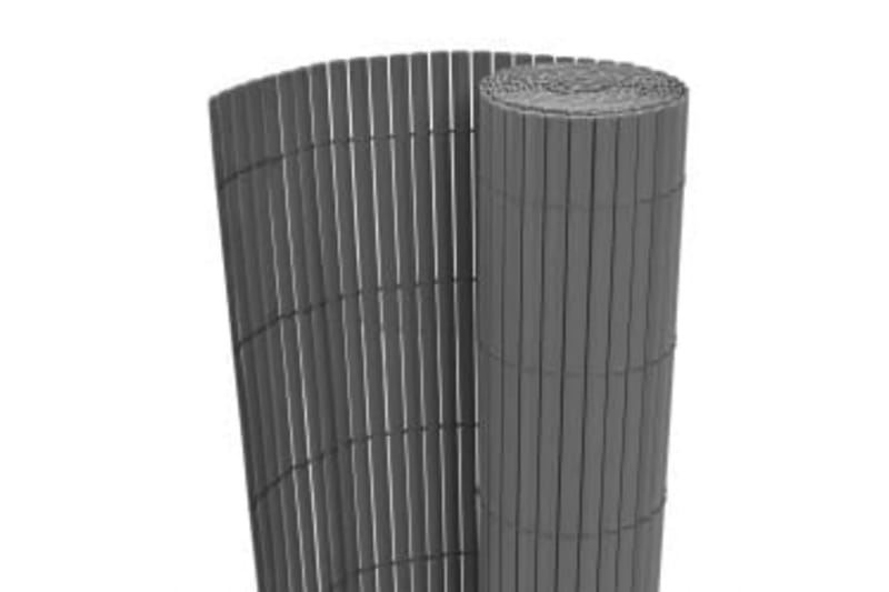 Dobbelsidet hagegjerde 90x400 cm grå - Grå - Hagemøbler & utemiljø - Solbeskyttelse - Balkongbeskyttelse