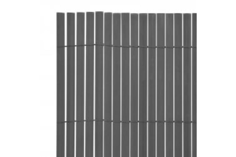 Dobbelsidet hagegjerde 90x400 cm grå - Grå - Hagemøbler & utemiljø - Solbeskyttelse - Balkongbeskyttelse