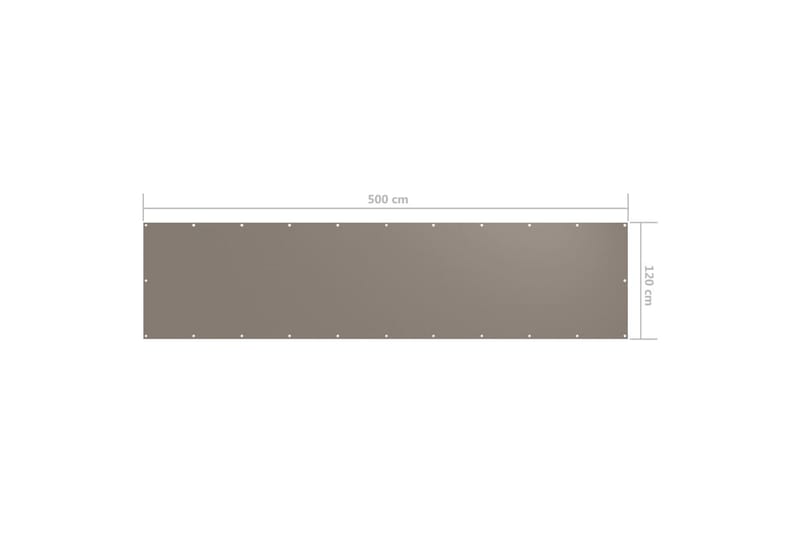 Balkongskjerm gråbrun 120x500 cm oxfordstoff - Taupe - Hagemøbler & utemiljø - Solbeskyttelse - Balkongbeskyttelse