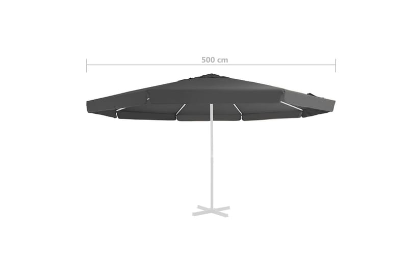 Erstatningsstoff for hageparasoll antrasitt 500 cm - Hagemøbler & utemiljø - Solbeskyttelse - Parasoller