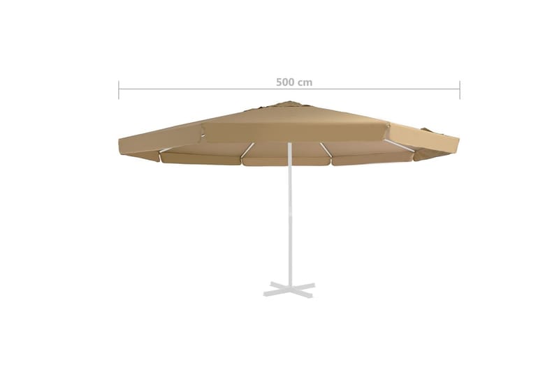 Erstatningsstoff for hageparasoll gråbrun 500 cm - Hagemøbler & utemiljø - Solbeskyttelse - Parasoller