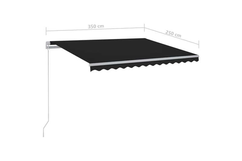 Automatisk markise med LED og vindsensor 3,5x2,5 cm - Antrasittgrå - Hagemøbler & utemiljø - Solbeskyttelse - Markiser