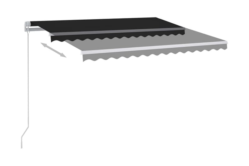 Automatisk markise med LED og vindsensor 3,5x2,5 cm - Antrasittgrå - Hagemøbler & utemiljø - Solbeskyttelse - Markiser