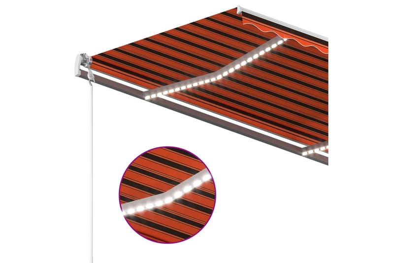 Automatisk markise med LED og vindsensor 3,5x2,5m - Hagemøbler & utemiljø - Solbeskyttelse - Markiser