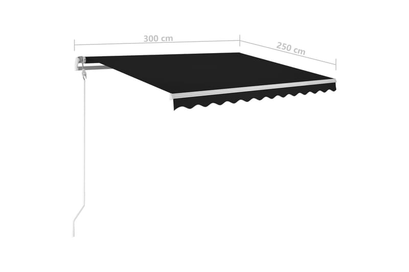 Automatisk markise med LED og vindsensor 300x250 cm - Antrasittgrå - Hagemøbler & utemiljø - Solbeskyttelse - Markiser