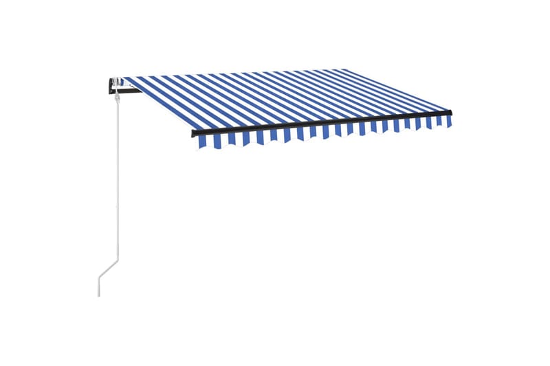 Automatisk markise med LED og vindsensor 300x250 cm blå og h - Blå - Hagemøbler & utemiljø - Solbeskyttelse - Markiser