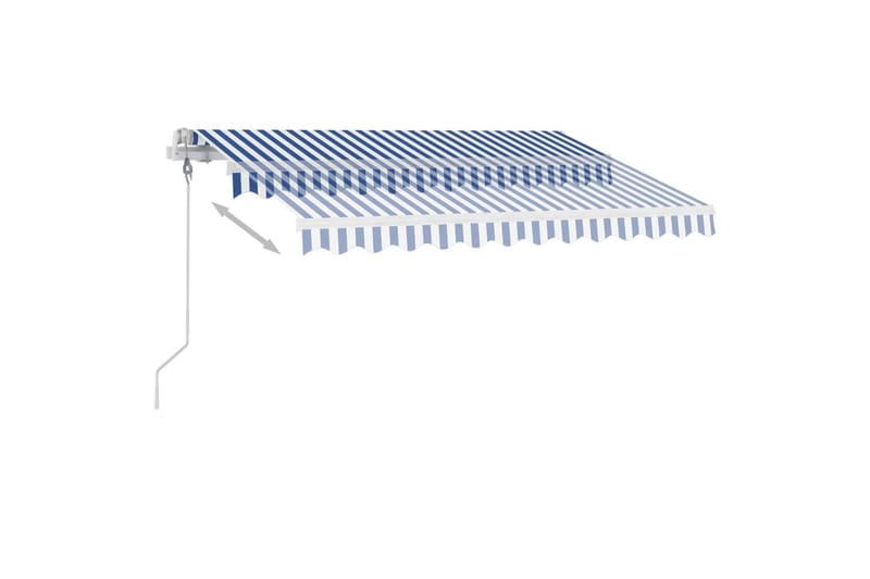 Automatisk markise med LED og vindsensor 300x250 cm - Blå - Hagemøbler & utemiljø - Solbeskyttelse - Markiser