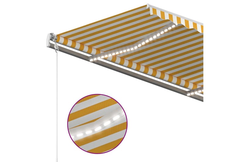 Automatisk markise med LED og vindsensor 300x250 cm - Gul - Hagemøbler & utemiljø - Solbeskyttelse - Markiser