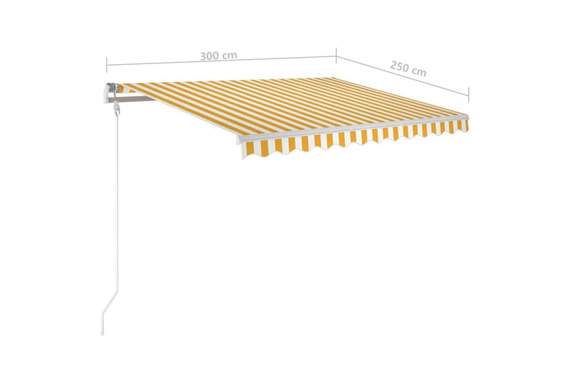 Automatisk markise med LED og vindsensor 300x250 cm - Gul - Hagemøbler & utemiljø - Solbeskyttelse - Markiser