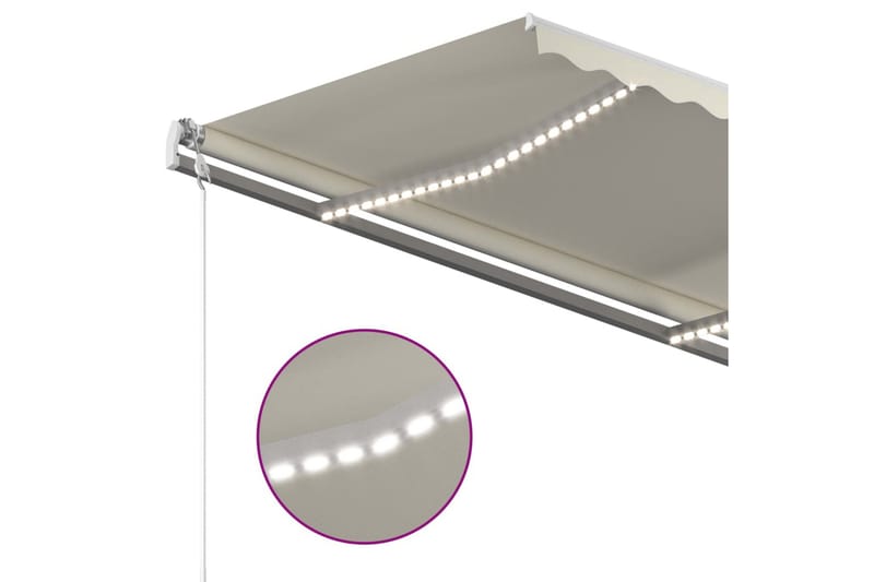 Automatisk markise med LED og vindsensor 300x250 cm kremhvit - Krem - Hagemøbler & utemiljø - Solbeskyttelse - Markiser