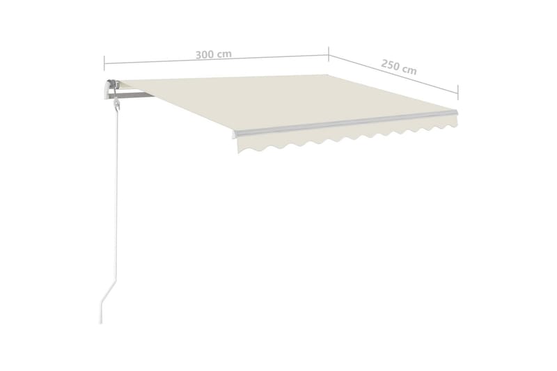 Automatisk markise med LED og vindsensor 300x250 cm kremhvit - Krem - Hagemøbler & utemiljø - Solbeskyttelse - Markiser