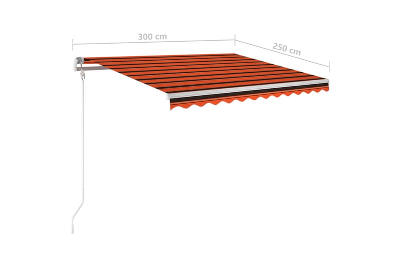 Automatisk markise med LED og vindsensor 300x250cm - Oransj - Hagemøbler & utemiljø - Solbeskyttelse - Markiser