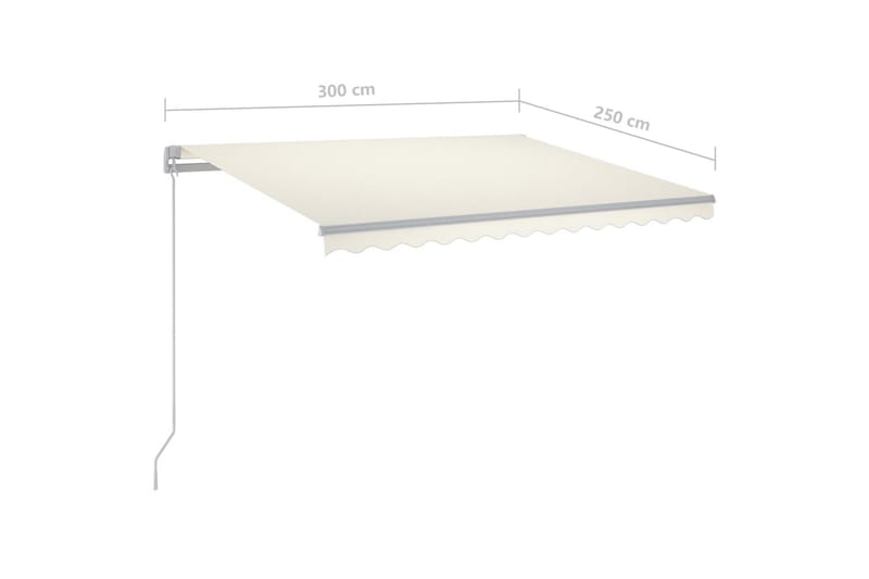 Automatisk markise med LED og vindsensor 3x2,5 m kremhvit - Krem - Hagemøbler & utemiljø - Solbeskyttelse - Markiser