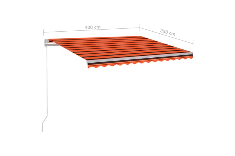 Automatisk markise med LED og vindsensor 3x2,5m - Oransj - Hagemøbler & utemiljø - Solbeskyttelse - Markiser