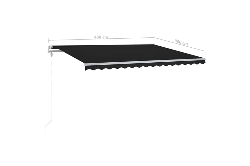 Automatisk markise med vindsensor og LED 400x300 cm - Antrasittgrå - Hagemøbler & utemiljø - Solbeskyttelse - Markiser