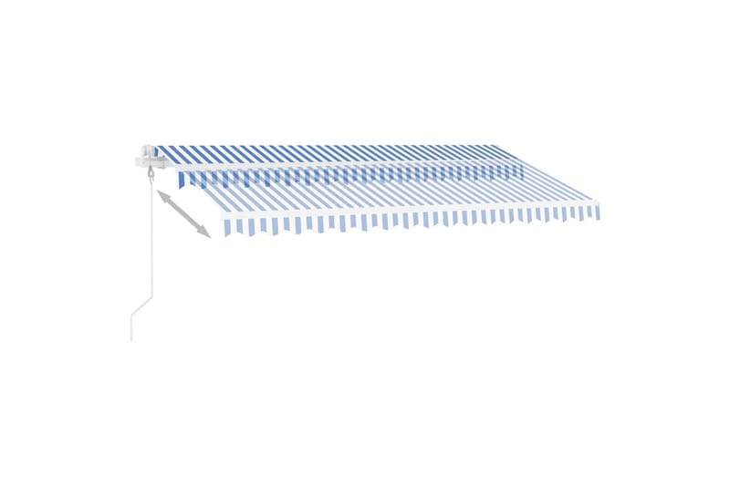 Automatisk markise med vindsensor og LED 400x300 cm - Blå - Hagemøbler & utemiljø - Solbeskyttelse - Markiser