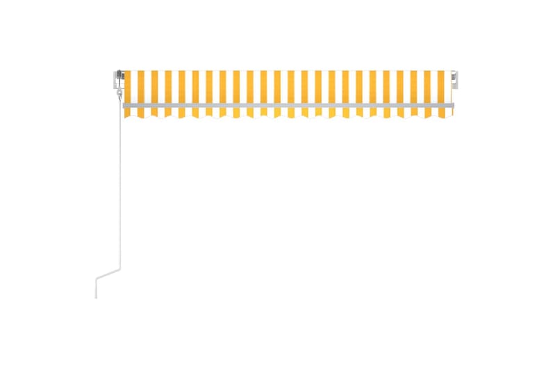 Automatisk markise med vindsensor og LED 400x300 cm gul/hvit - Gul - Hagemøbler & utemiljø - Solbeskyttelse - Markiser