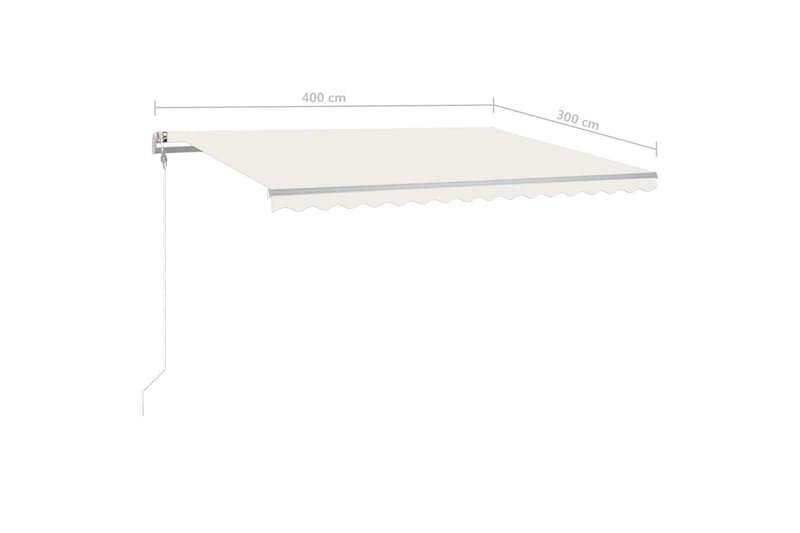 Automatisk markise med vindsensor og LED 400x300 cm kremhvit - Krem - Hagemøbler & utemiljø - Solbeskyttelse - Markiser