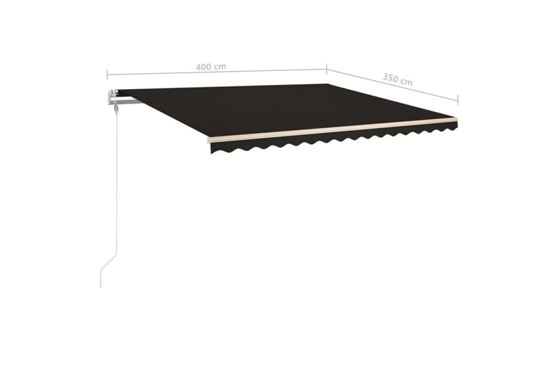 Automatisk markise med vindsensor og LED 400x350 cm - Antrasittgrå - Hagemøbler & utemiljø - Solbeskyttelse - Markiser