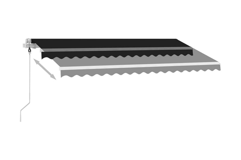 Automatisk markise med vindsensor og LED 400x350 cm - Antrasittgrå - Hagemøbler & utemiljø - Solbeskyttelse - Markiser