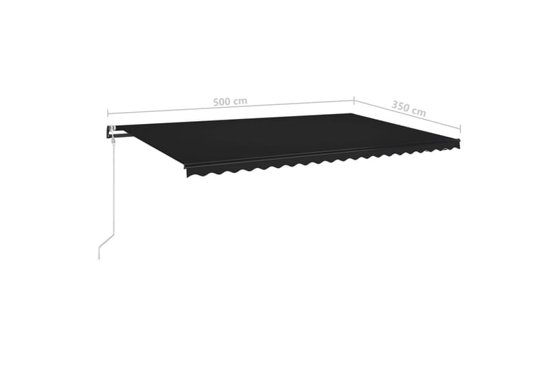 Automatisk markise med vindsensor og LED 500x350 cm antrasit - Antrasittgrå - Hagemøbler & utemiljø - Solbeskyttelse - Markiser