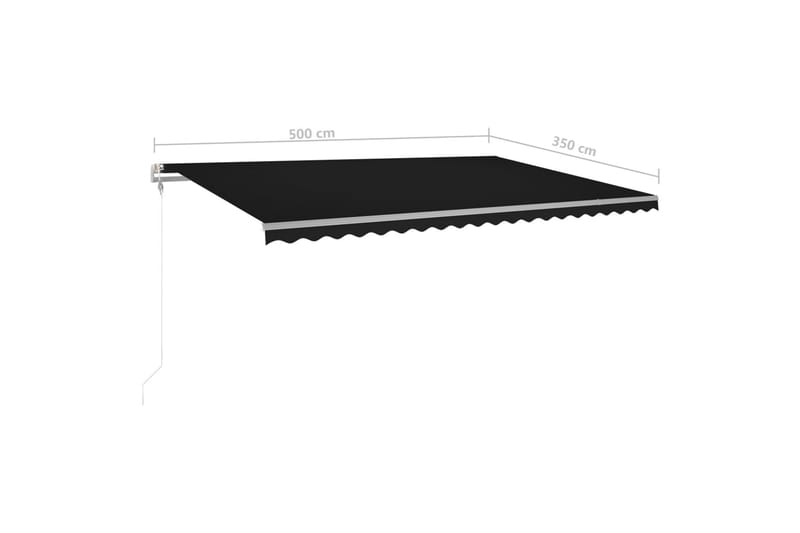 Automatisk markise med vindsensor og LED 500x350 cm - Antrasittgrå - Hagemøbler & utemiljø - Solbeskyttelse - Markiser