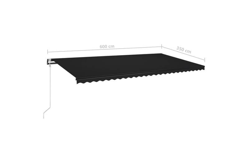 Automatisk markise med vindsensor og LED 600x350 cm antrasit - Antrasittgrå - Hagemøbler & utemiljø - Solbeskyttelse - Markiser