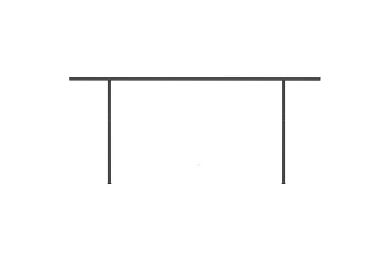 Automatisk markise med vindsensor og LED 6x3 m antrasitt - Hagemøbler & utemiljø - Solbeskyttelse - Markiser