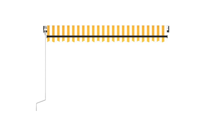 Automatisk uttrekkbar markise 450x350 cm gul og hvit - Gul - Hagemøbler & utemiljø - Solbeskyttelse - Markiser