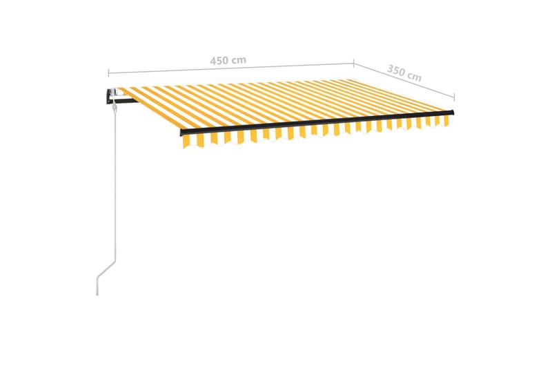 Automatisk uttrekkbar markise 450x350 cm gul og hvit - Gul - Hagemøbler & utemiljø - Solbeskyttelse - Markiser