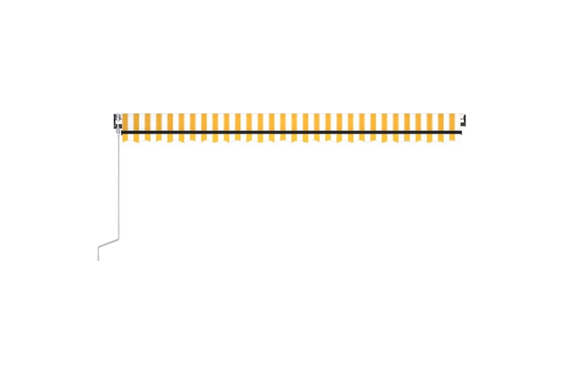 Automatisk uttrekkbar markise 500x300 cm gul og hvit - Gul - Hagemøbler & utemiljø - Solbeskyttelse - Markiser