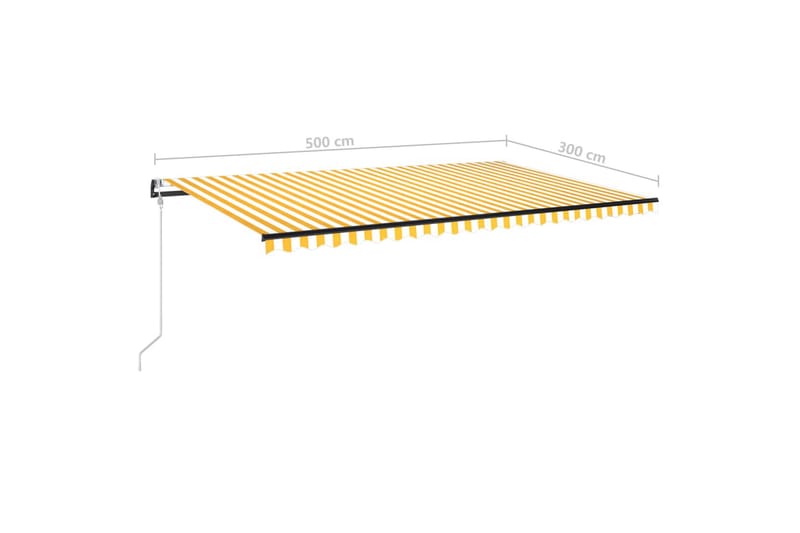 Automatisk uttrekkbar markise 500x300 cm gul og hvit - Gul - Hagemøbler & utemiljø - Solbeskyttelse - Markiser