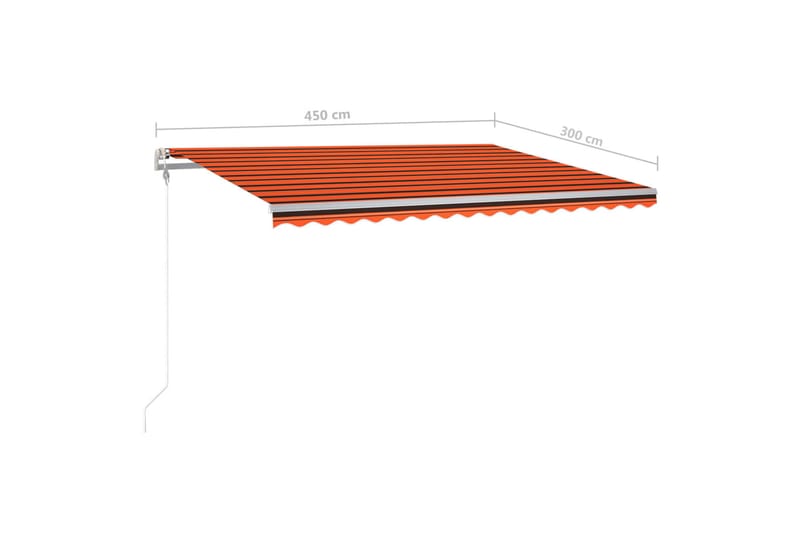 Frittstående manuell uttrekkbar markise 450x300 cm oransje/b - Oransj - Hagemøbler & utemiljø - Solbeskyttelse - Markiser