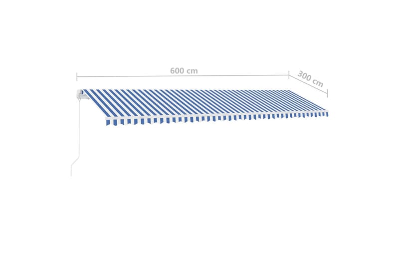 Frittstående manuell uttrekkbar markise 600x300 cm - Blå - Hagemøbler & utemiljø - Solbeskyttelse - Markiser