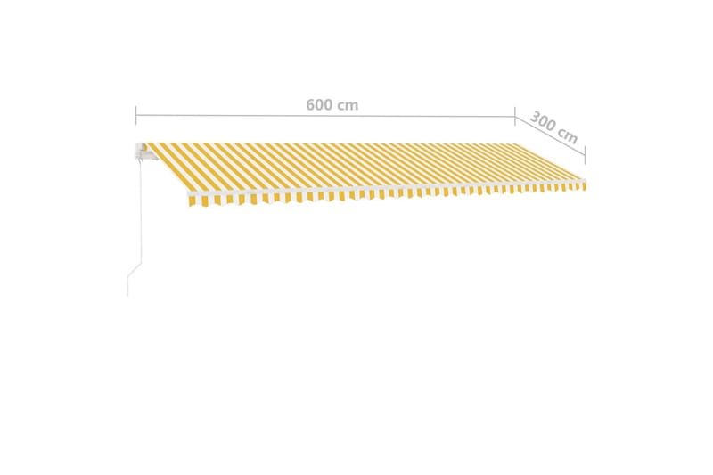 Frittstående manuell uttrekkbar markise 600x300 cm - Gul - Hagemøbler & utemiljø - Solbeskyttelse - Markiser