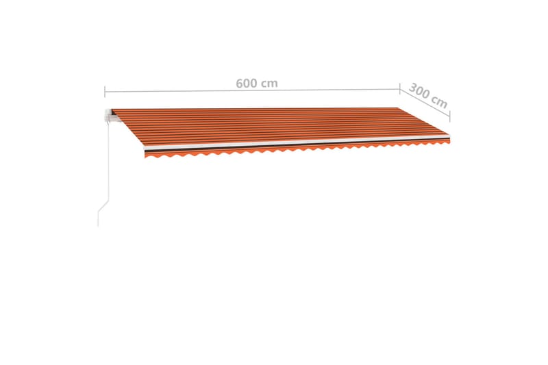 Frittstående manuell uttrekkbar markise 600x300 cm - Oransj - Hagemøbler & utemiljø - Solbeskyttelse - Markiser