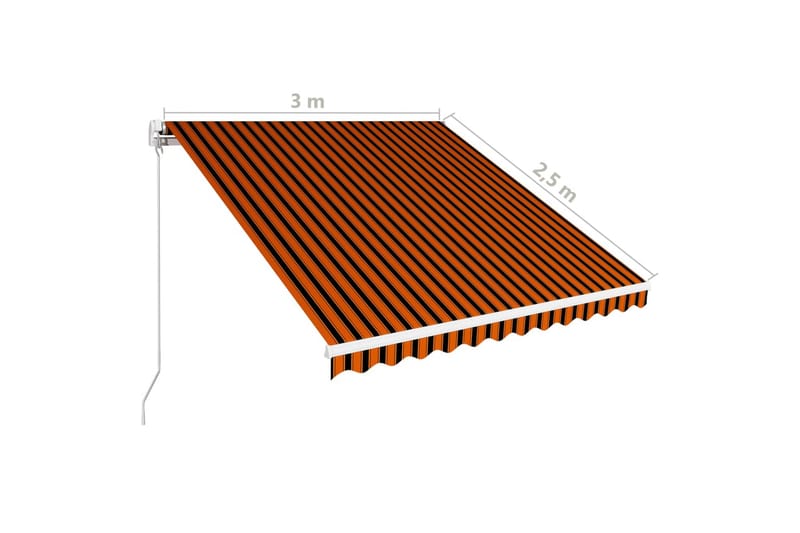 Manuell uttrekkbar markise 300x250 cm oransje og brun - Hagemøbler & utemiljø - Solbeskyttelse - Markiser