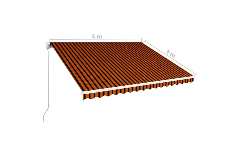 Manuell uttrekkbar markise 400x300 cm oransje og brun - Hagemøbler & utemiljø - Solbeskyttelse - Markiser