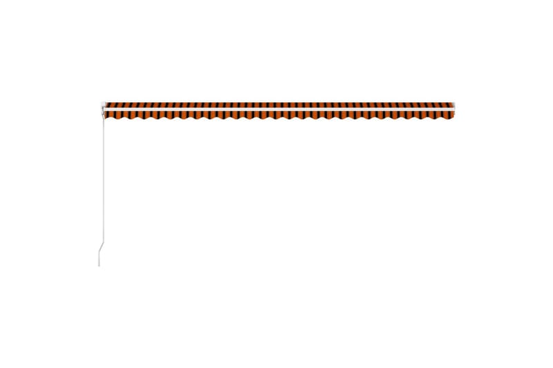 Manuell uttrekkbar markise 600x300 cm oransje og brun - Hagemøbler & utemiljø - Solbeskyttelse - Markiser