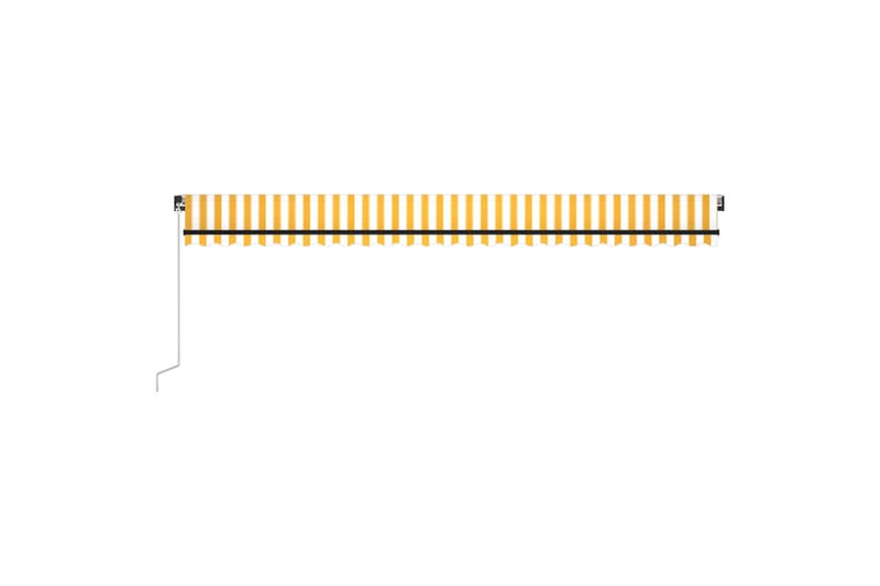 Manuell uttrekkbar markise 600x350 cm gul og hvit - Gul - Hagemøbler & utemiljø - Solbeskyttelse - Markiser